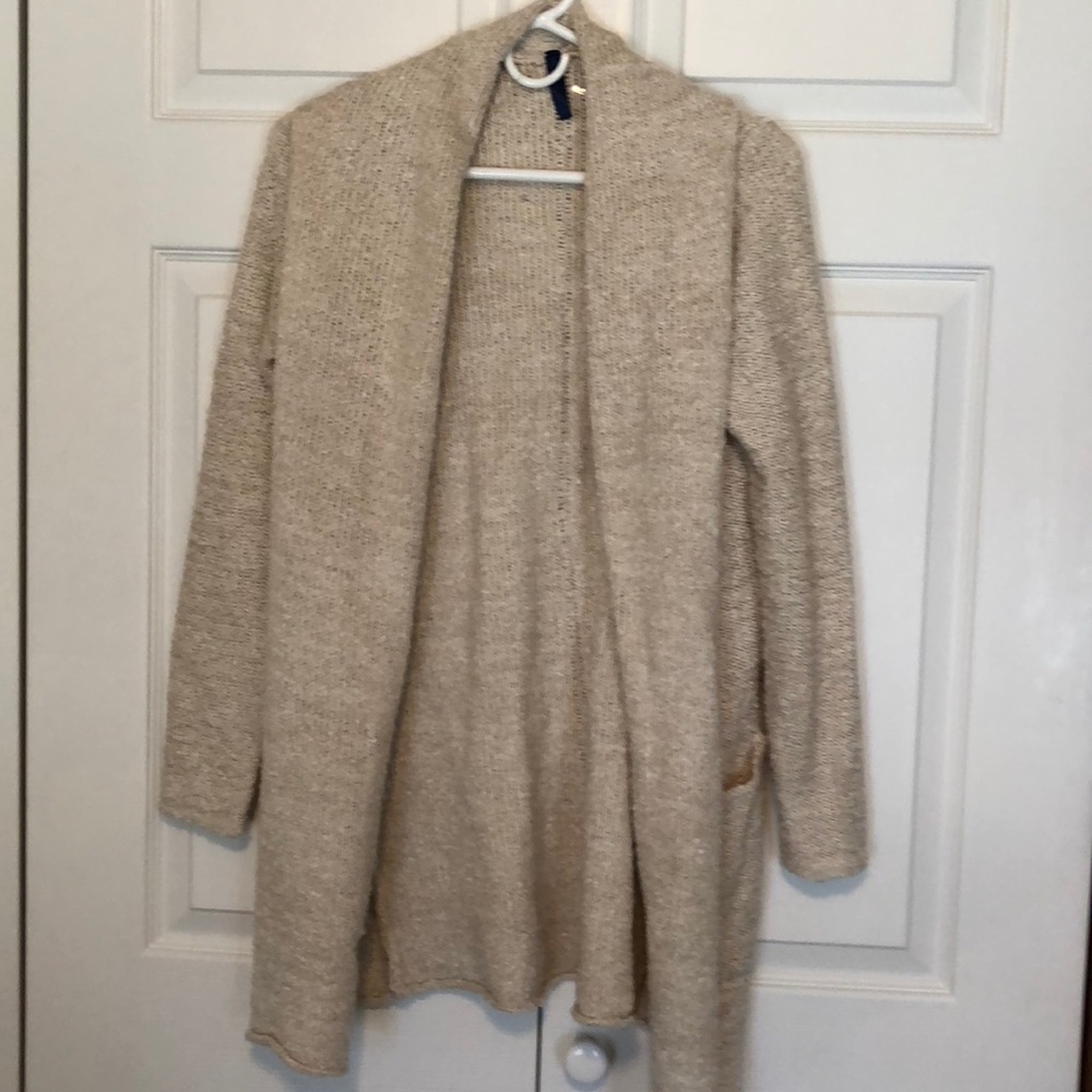 Draped Front Open Cardigan